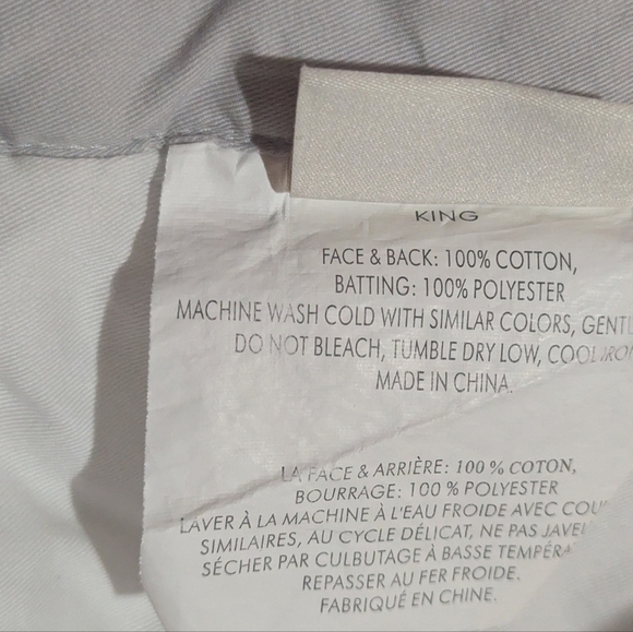 KATE SPADE Quilt Blanket Comforter King White Grey Preppy - Picture 6 of 6